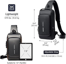 Unisex Sling Bag with USB Charging Port & pin lock